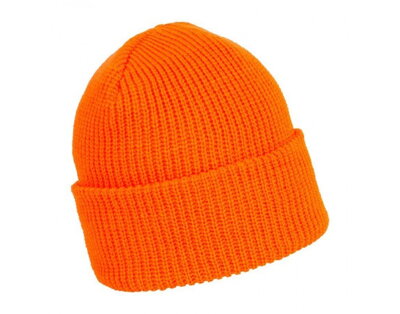 Čiapka pletená reflexná hrubá - oranžová
