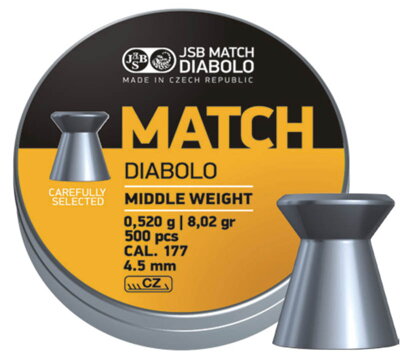 Diabolky JSB Match Middle weight 4,52mm 500ks