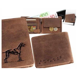 Kožená peňaženka lovecký pes ležatá