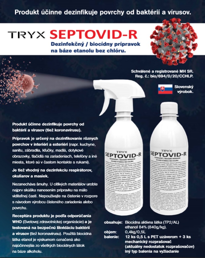 SEPTOVID-R (4ks/0,5 litra + 1ks mechanický rozprašovač
