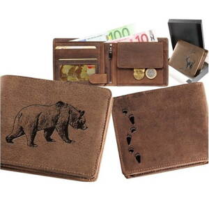 Kožená peňaženka medveď
