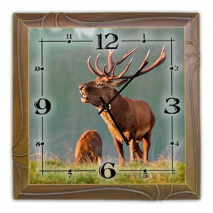 Poľovnícke nástenné hodiny - jeleň v ruji