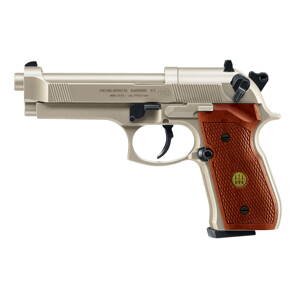 Pištoľ CO2 Beretta M92 FS nickel/wood, kal. 4,5mm diabolo