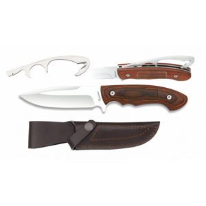 Poľovnícky nož s koženým púzdrom ALBAINOX - vyvrhovákom 32497