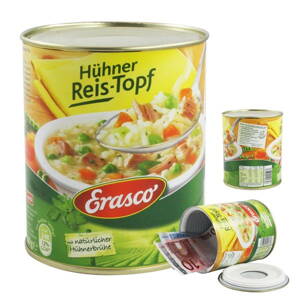 Schránka na hotovosť kľúče trezor konzerva Hühner Reis-Topf  12 x 10 cm